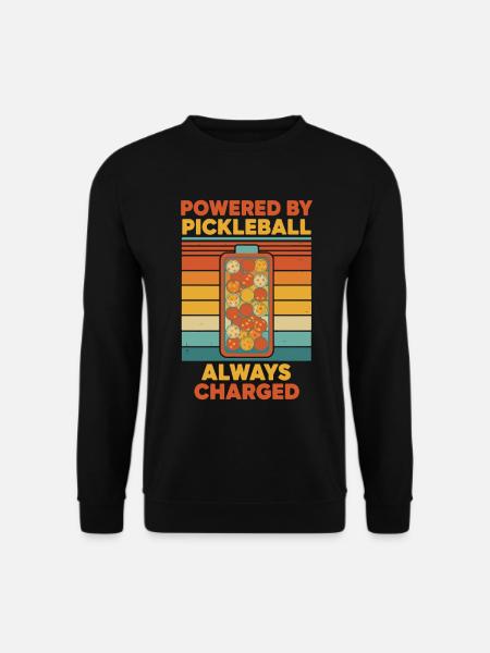 Pickleball Powered By Pickleball Always Charged - Unisex Sweatshirt - black