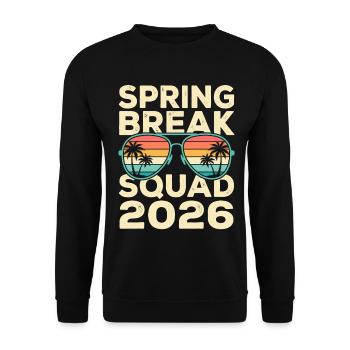Spring Break Squad 2026 Retro Palm Tree Design - Unisex Sweatshirt - black - Front - Alina (178cm) & Michal (187cm)