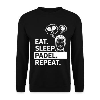 Eat Sleep Padel Repeat Athlete Statement - Unisex Sweatshirt - black - Front - Alina (178cm) & Michal (187cm)