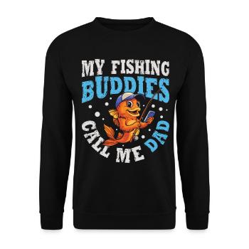Fishing Dad Friends Dad Funny Dad Fisherman - Unisex Sweatshirt - black - Front - Alina (178cm) & Michal (187cm)
