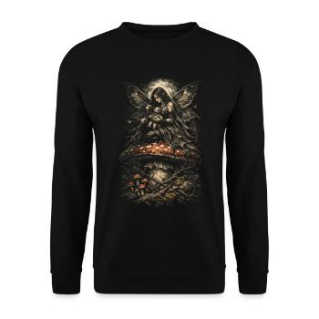 Fairycore Fee Gotisch - Unisex Pullover - Schwarz - Vorne - Alina (178cm) & Michal (187cm)