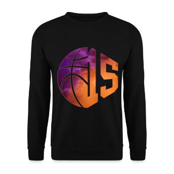 NUMMER 15 BASKETBALL 15. GEBURTSTAG - Unisex Pullover - Schwarz - Vorne - Alina (178cm) & Michal (187cm)