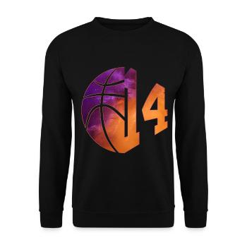 NUMMER 14 BASKETBALL 14. GEBURTSTAG - Unisex Pullover - Schwarz - Vorne - Alina (178cm) & Michal (187cm)