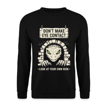 Bazyliszek Look At Your Own Risk - Unisex Sweatshirt - black - Front - Alina (178cm) & Michal (187cm)