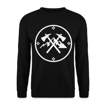 Janosik-Hochland-Rebellensymbol - Unisex Pullover - Schwarz - Vorne - Alina (178cm) & Michal (187cm)