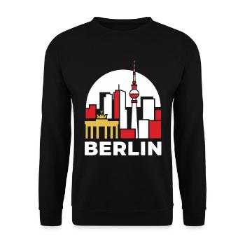 Berlin Skyline TV Tower - Unisex Sweatshirt - black - Front - Alina (178cm) & Michal (187cm)