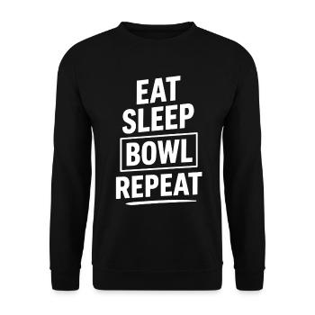 Eat Sleep Bowl Repeat Bowling Sport Fan - Unisex Sweatshirt - black - Front - Alina (178cm) & Michal (187cm)