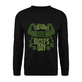 Biceps Bicep Training Bodybuilder Gym - Unisex Sweatshirt - black - Front - Alina (178cm) & Michal (187cm)