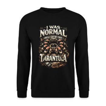 Vogelspinne Normal Until I Got My First Tarantula - Unisex Sweatshirt - black - Front - Alina (178cm) & Michal (187cm)