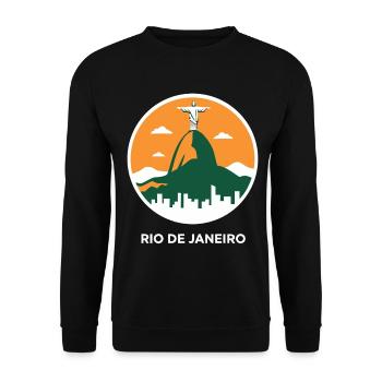 Rio de Janeiro Christ Redeemer - Unisex Sweatshirt - black - Front - Alina (178cm) & Michal (187cm)