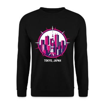 Cercle de la silhouette Tokyo Japon - Sweat-shirt Unisexe - noir - Devant - Alina (178cm) & Michal (187cm)