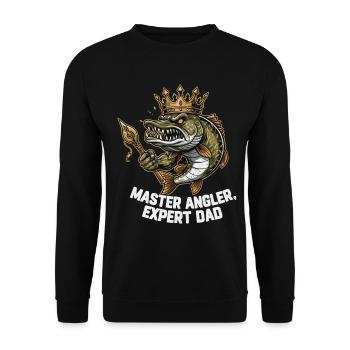 Master Angler Expert Dad - Unisex Sweatshirt - black - Front - Alina (178cm) & Michal (187cm)