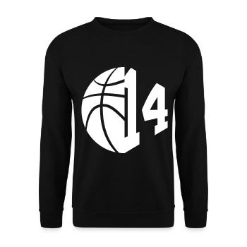 NON. 14 NUMÉRO 14 BASKETBALL 14E ANNIVERSAIRE - Sweat-shirt Unisexe - noir - Devant - Alina (178cm) & Michal (187cm)