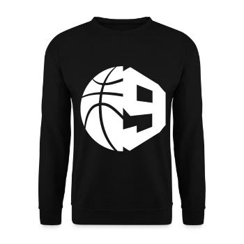 NON. 9 BASKETBALL NUMÉRO 9 BASKETBALL 9E ANNIVERSAIRE - Sweat-shirt Unisexe - noir - Devant - Alina (178cm) & Michal (187cm)