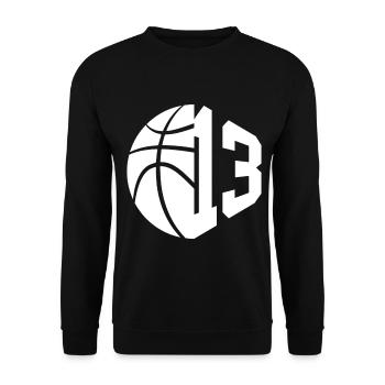 NON. 13 NUMÉRO 13 BASKET 13E ANNIVERSAIRE - Sweat-shirt Unisexe - noir - Devant - Alina (178cm) & Michal (187cm)