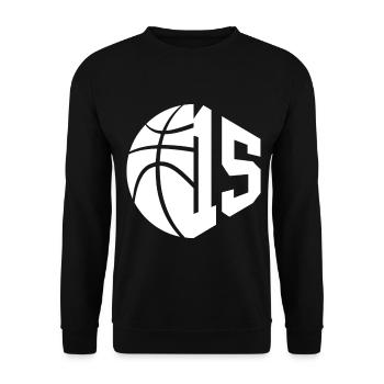 NR. 15 NUMMER 15 BASKETBALL 15. GEBURTSTAG - Unisex Pullover - Schwarz - Vorne - Alina (178cm) & Michal (187cm)