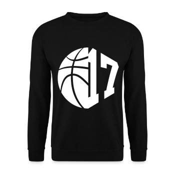 NR. 17 NUMMER 17 BASKETBALL 17. GEBURTSTAG - Unisex Pullover - Schwarz - Vorne - Alina (178cm) & Michal (187cm)