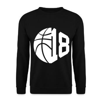 NON. 18 NUMÉRO 18 BASKET 18E ANNIVERSAIRE - Sweat-shirt Unisexe - noir - Devant - Alina (178cm) & Michal (187cm)