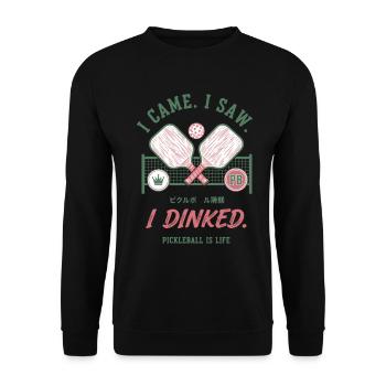 Pickleball, lustiger Spieler, Gurkenball, ich habe gedinked - Unisex Pullover - Schwarz - Vorne - Alina (178cm) & Michal (187cm)