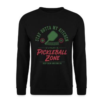 Pickleball Funny Player Stay Outta My Kitchen Zone - Unisex Sweatshirt - black - Front - Alina (178cm) & Michal (187cm)