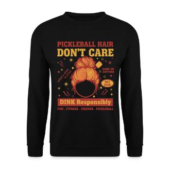 Pickleball Funny Player Pickle Ball Love - Unisex Sweatshirt - black - Front - Alina (178cm) & Michal (187cm)
