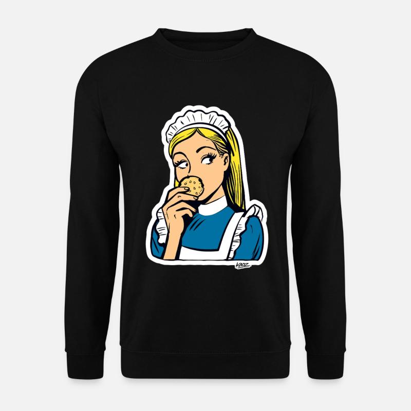 Maid and Cookie Pop Art - Unisex Pullover - Schwarz