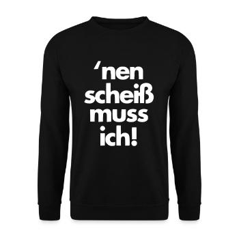 nen scheiss muss ich - Unisex Pullover - Schwarz - Vorne - Alina (178cm) & Michal (187cm)