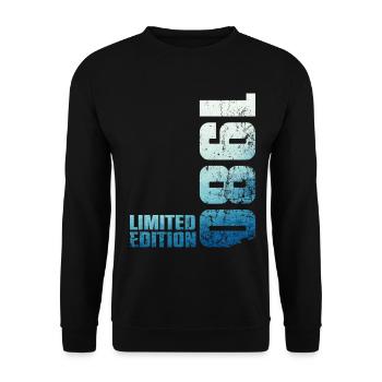 46. Geburtstag Mann Frau 46 Jahre alt 1980 Geschenk - Unisex Pullover - Schwarz - Vorne - Alina (178cm) & Michal (187cm)