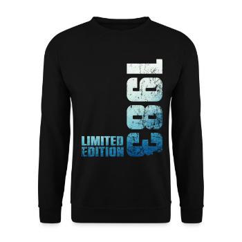 43. Geburtstag Mann Frau 43 Jahre alt 1983 Geschenk - Unisex Pullover - Schwarz - Vorne - Alina (178cm) & Michal (187cm)