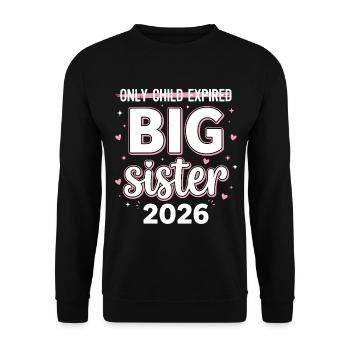 Enfant unique décédé Grande Sœur 2026 - Sweat-shirt Unisexe - noir - Devant - Alina (178cm) & Michal (187cm)