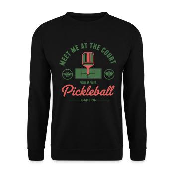 Pickleball : Retrouve-moi au court du jeu sur Funny - Sweat-shirt Unisexe - noir - Devant - Alina (178cm) & Michal (187cm)