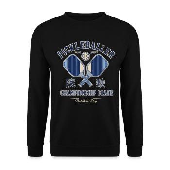 Pickleball Funny Player Love Pickleball Court - Unisex Sweatshirt - black - Front - Alina (178cm) & Michal (187cm)