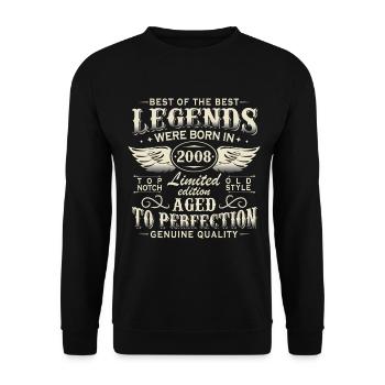 Cadeau d’anniversaire Legends 2008 Vintage 2008 - Sweat-shirt Unisexe - noir - Devant - Alina (178cm) & Michal (187cm)