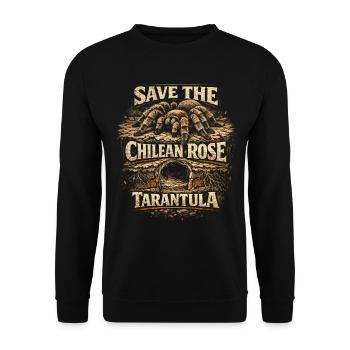 Vogelspinne Save The Chilean Rose Tarantula - Unisex Sweatshirt - black - Front - Alina (178cm) & Michal (187cm)
