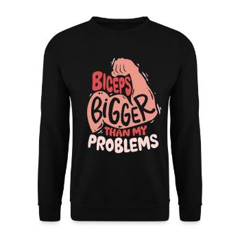 Biceps Bicep Training Bodybuilder Gym - Unisex Sweatshirt - black - Front - Alina (178cm) & Michal (187cm)