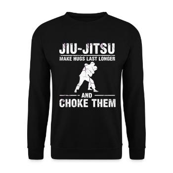 Jiu Jitsu Choke Them - Unisex Sweatshirt - black - Front - Alina (178cm) & Michal (187cm)