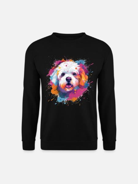 Bichon Fris Bunte Hundesplash-Kunst - Unisex Pullover - Schwarz