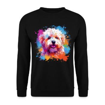 Colorful Dog Splash Art Bichon Fris - Unisex Sweatshirt - black - Front - Alina (178cm) & Michal (187cm)