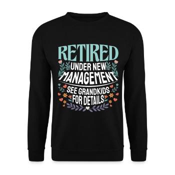 Ruhestand Siehe Enkelkinder Für Details Großmutter Opa - Unisex Pullover - Schwarz - Vorne - Alina (178cm) & Michal (187cm)