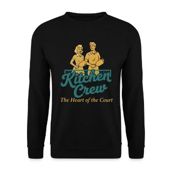 Pickleball Kitchen Crew Herz des Hofes Lustig - Unisex Pullover - Schwarz - Vorne - Alina (178cm) & Michal (187cm)