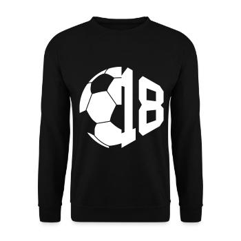 NON. 18 FOOTBALLEUR NUMÉRO 18 FOOTBALL 18E ANNIVERSAIRE - Sweat-shirt Unisexe - noir - Devant - Alina (178cm) & Michal (187cm)