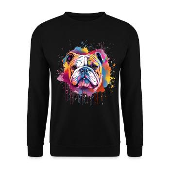 Portrait éclaboussé du Bulldog - Sweat-shirt Unisexe - noir - Devant - Alina (178cm) & Michal (187cm)