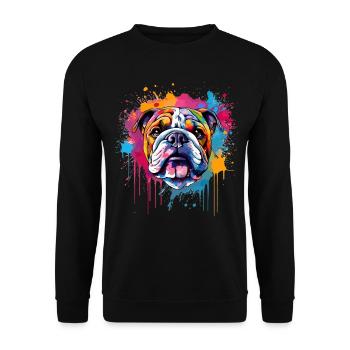 Colorful Dog Splash Art Bulldog - Unisex Sweatshirt - black - Front - Alina (178cm) & Michal (187cm)