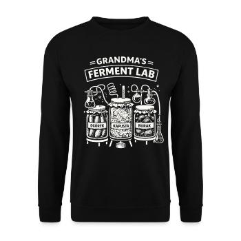 Grandma’s Ferment Lab Polish Pickle Humor - Unisex Sweatshirt - black - Front - Alina (178cm) & Michal (187cm)