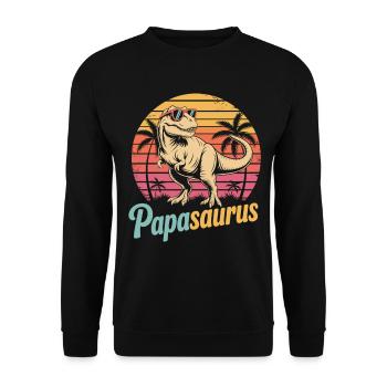 Cadeau de la fête des pères Shirt Papa Dinosaure - Sweat-shirt Unisexe - noir - Devant - Alina (178cm) & Michal (187cm)