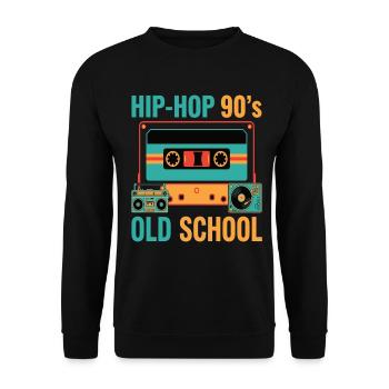 Hip-hop des années 90 Old School cassette rétro - Sweat-shirt Unisexe - noir - Devant - Alina (178cm) & Michal (187cm)