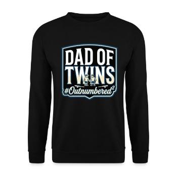 Papa de jumeaux, Papa jumeaux au baseball - Sweat-shirt Unisexe - noir - Devant - Alina (178cm) & Michal (187cm)