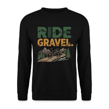 Ride Gravel Bike Adventure Outdoor Bike - Unisex Sweatshirt - black - Front - Alina (178cm) & Michal (187cm)