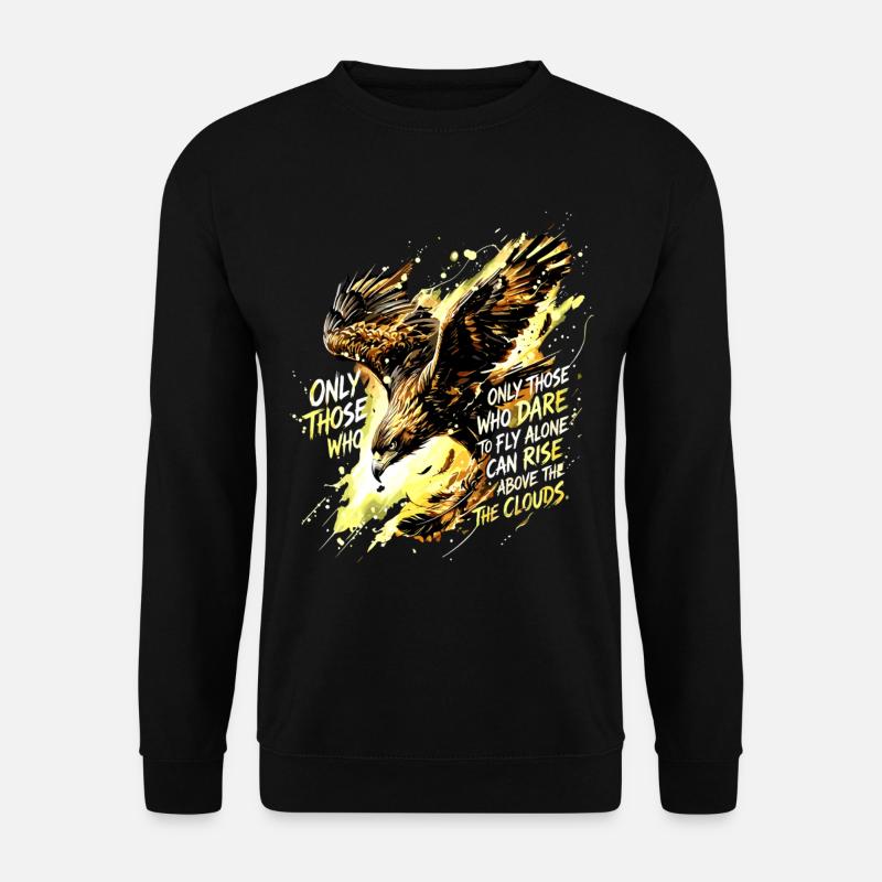 Fly Alone Eagle Quote Art - Unisex Sweatshirt - black