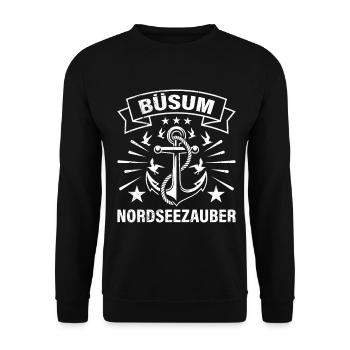 Büsumer Wattenmeer BÜSUM NORDSEEZAUBER Lustig - Unisex Pullover - Schwarz - Vorne - Alina (178cm) & Michal (187cm)